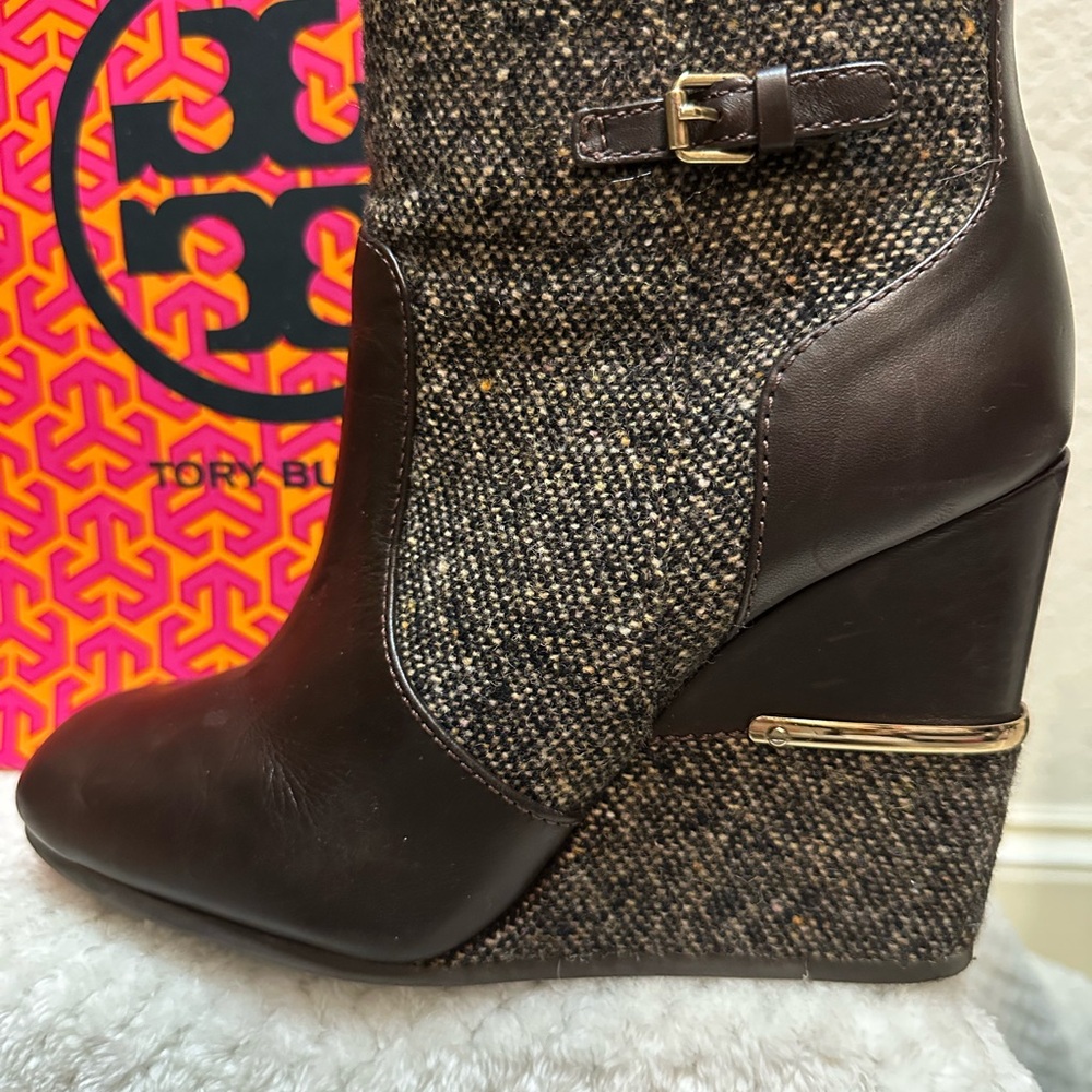 Tory Burch Brown Wedge Boots